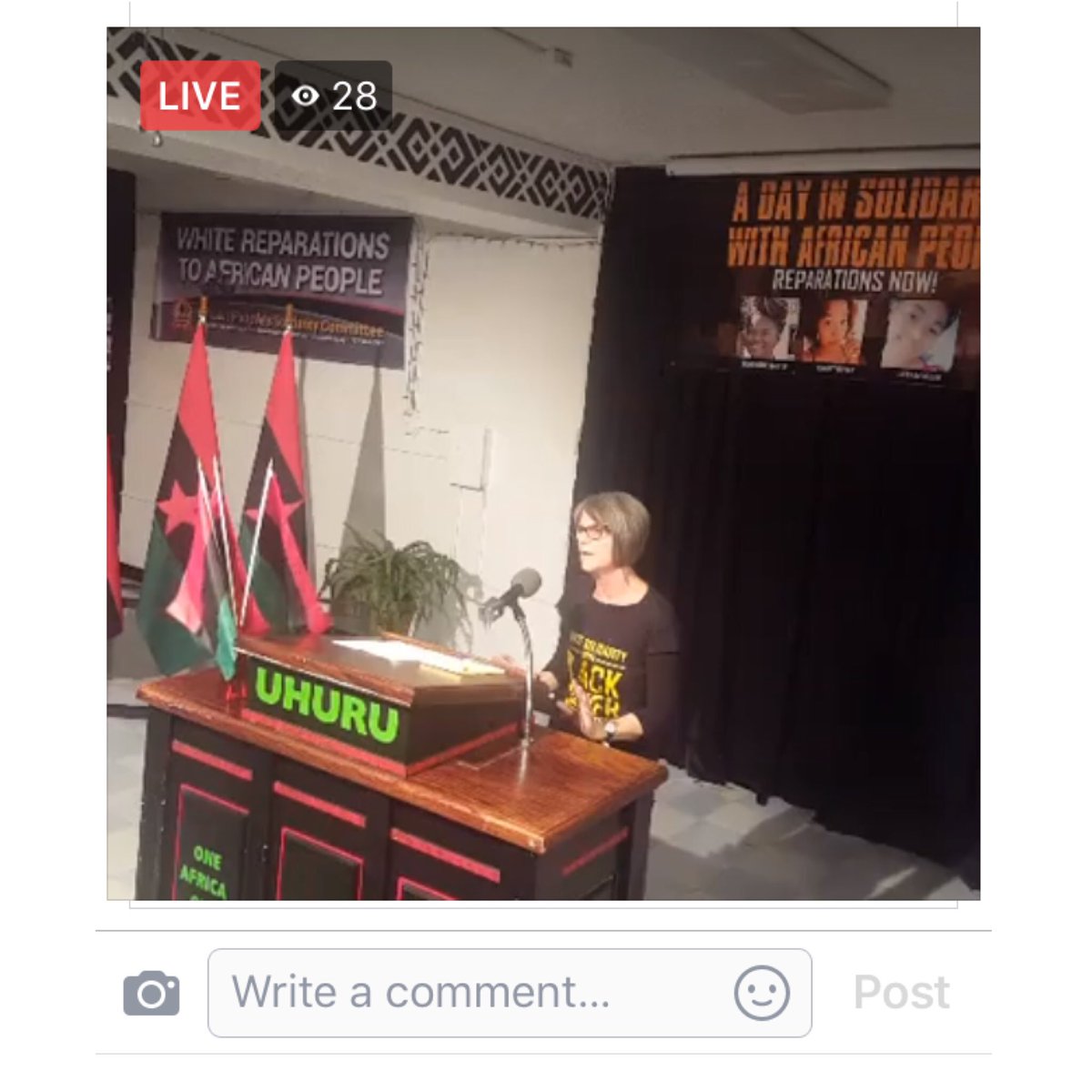 _UhuruNews_'s tweet photo. "Stop the war on the African Community!" Tune in to this LIVE event right now https://t.co/J6jpl5wav8 https://t.co/qUgzSaqfbI