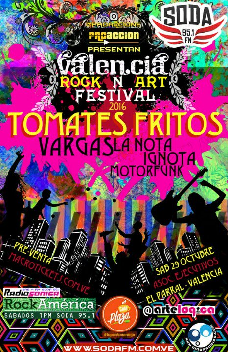 lanotaignota's tweet photo. AJÁ VALENCIA!! Pendientes con esta movida! 29-10-16 #proaccion #rock #tomatesfritos #vargas #motorfunk #lanotaignota https://t.co/EhmvDR8Y1c