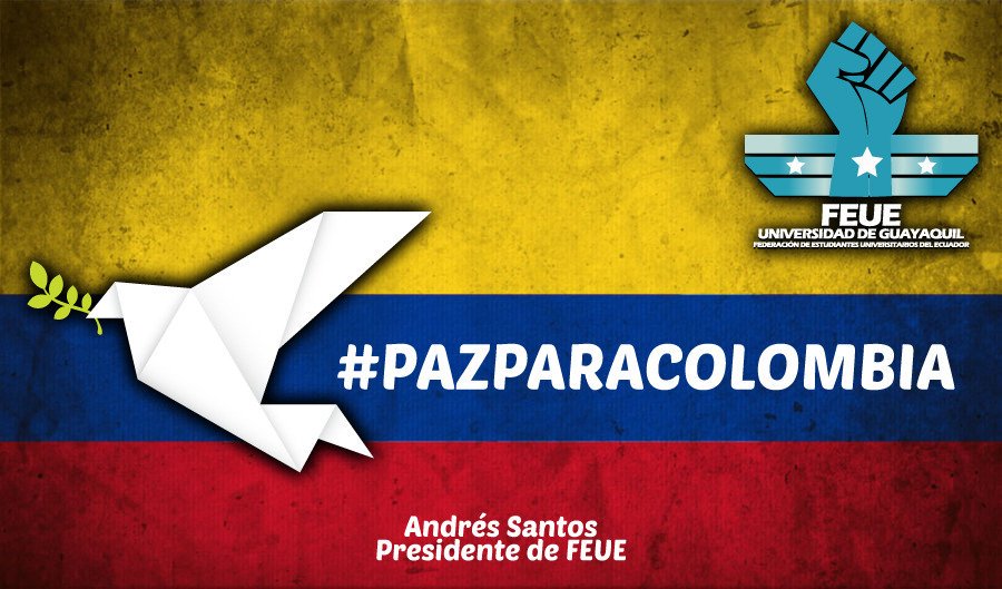 Feue_Guayaquil's tweet photo. SÍ Y MIL VECES SÍ,  LA PAZ DE COLOMBIA ES LA PAZ DE NUESTRA AMÉRICA 💛💙❤. https://t.co/jLwAGC7Jw1