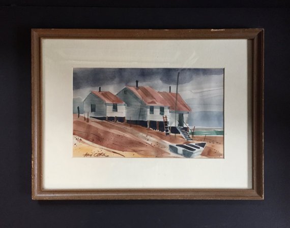 buff.ly/2dn1zVk  #Watercolor,  #seasidecottages,  #beachcottage, #signedwatercolor  #outsiderart  #1006Osage