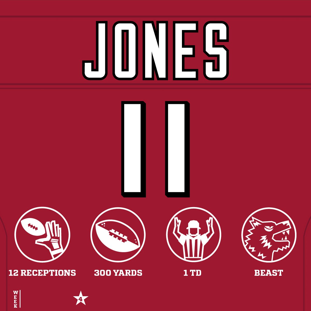 NFL's tweet photo. Have a DAY, @juliojones_11! #RiseUp https://t.co/1G30huzeoJ