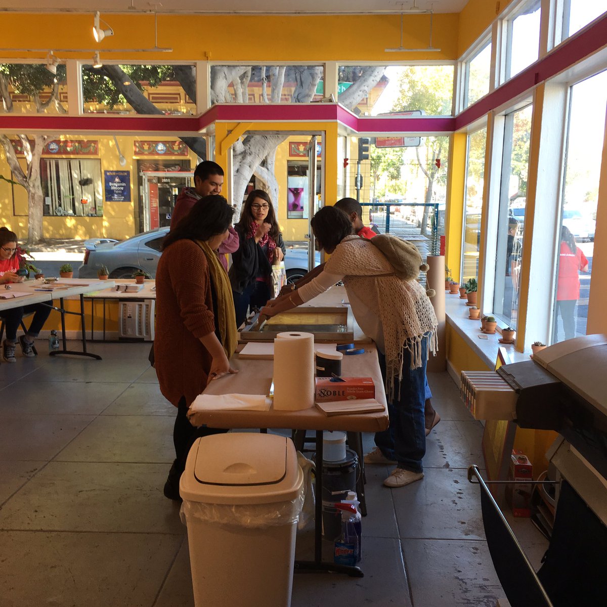 galeriadelaraza's tweet photo. Stop in at Galería and pull your own screen print. #migentevota. Here till 4pm. https://t.co/FBwcOtEU0V