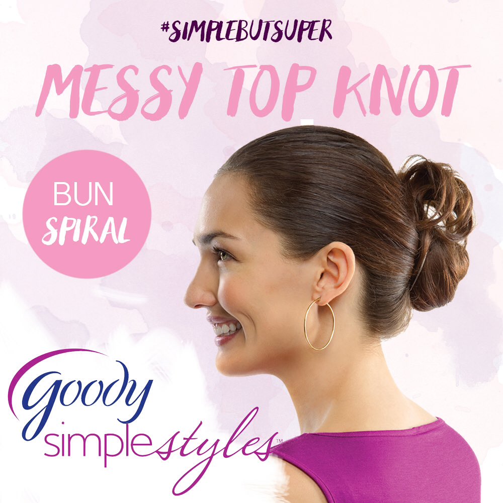 GoodyPH's tweet photo. Mondays are for messy top knots with the #SimpleButSuper Bun Spiral. Get the look from Goody #SimpleStyles. 💋 https://t.co/w7Js0Uu20b