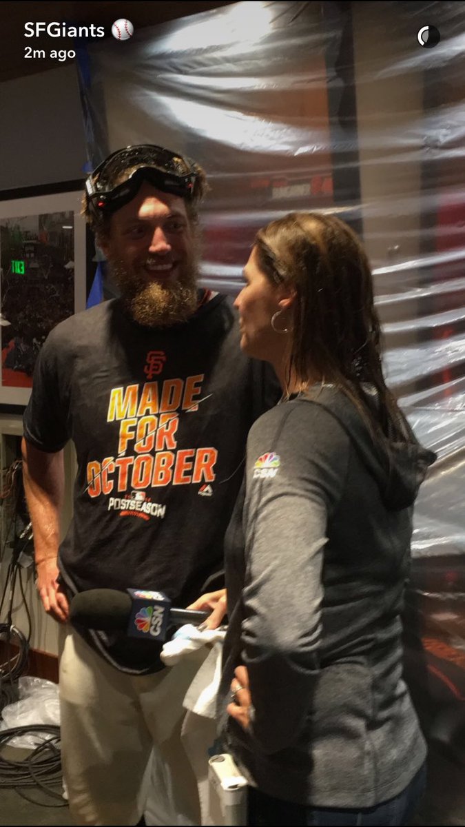 SFGsnaps's tweet image. If that face isn't #MadeForOctober then I don't know what is @AmyGGiants @hunterpence #BeliEVEN #Postseason