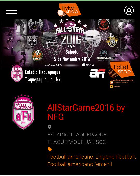 NFGMX's tweet photo. Entradas para #AllStarGame2016 by NFG en ESTADIO TLAQUEPAQUE TLAQUEPAQUE JAL. https://t.co/MpHiFIgqzq @NFGMX #NationFootballGirls https://t.co/1DAmashmN1