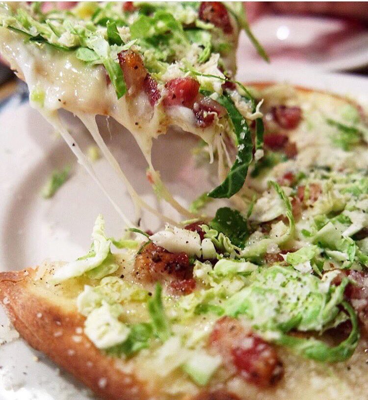 IndiePas's tweet photo. Dinner dreams are made of cheese, garlic + brussels sprouts! All of these come on a pizza at @GalesRestaurant. 👌 📷 @missfoodieproblems https://t.co/O0ksjnR11o