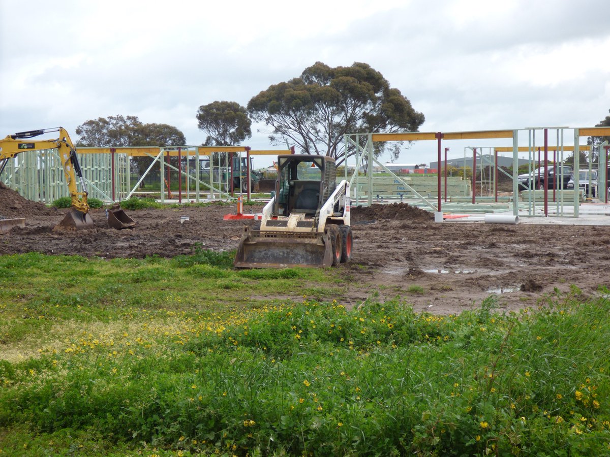 Horsham_College's tweet photo. Frames started to go up over the holidays - lots happening, even with the wet weather! https://t.co/LF0nIgqr8d