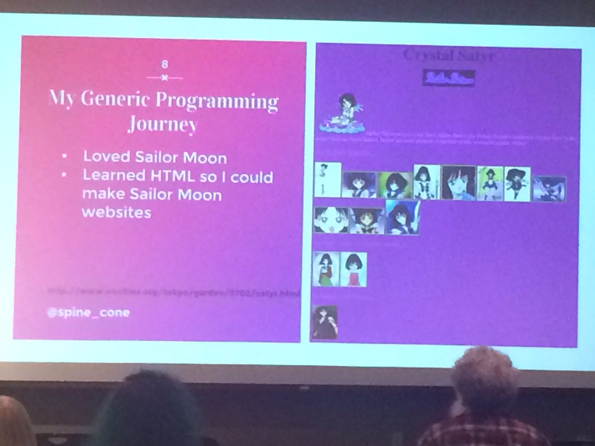 ernie's tweet image. Whoa. Throwback to the 90s/Geocities. Throw in Sailor Mercury and this could be @tony speaking instead of @spine_cone. #pydx