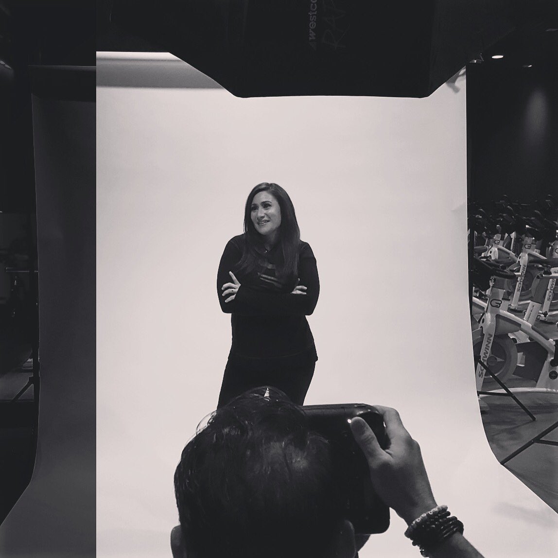 Eek! I don't like being in front of the camera. I like being behind it!!! #photoshoot #CycleBarWaterside #brookiecycle