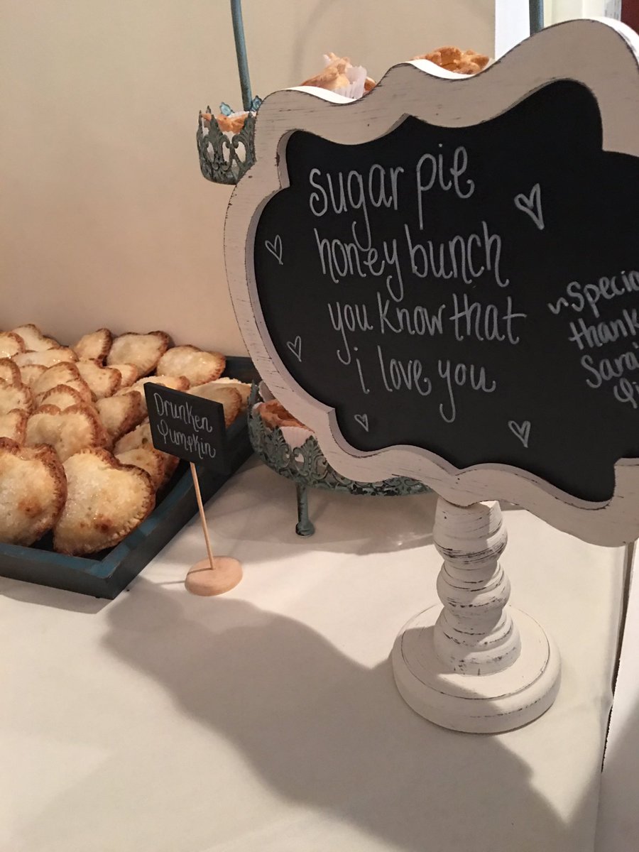 sarastipsypie's tweet photo. "Sugar Pie Honey Bunch.... " Congratulation Paige and Joel. @LiftBridge #pies #thepielady #local #weddingpies https://t.co/ro7Jcf6XCG