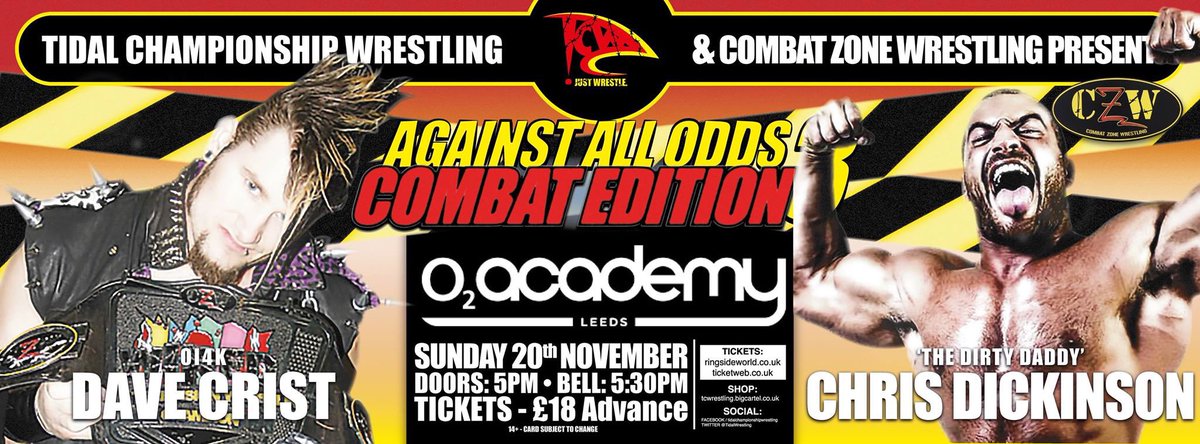 JollyTheBear's tweet photo. .@DirtyDickinson returns to @TIDALWRESTLING to take on @DaveCristOi4K on 20/11 w/@combatzone #AgainstAllOdds #CombatEdition https://t.co/rvkvMY2ZwJ