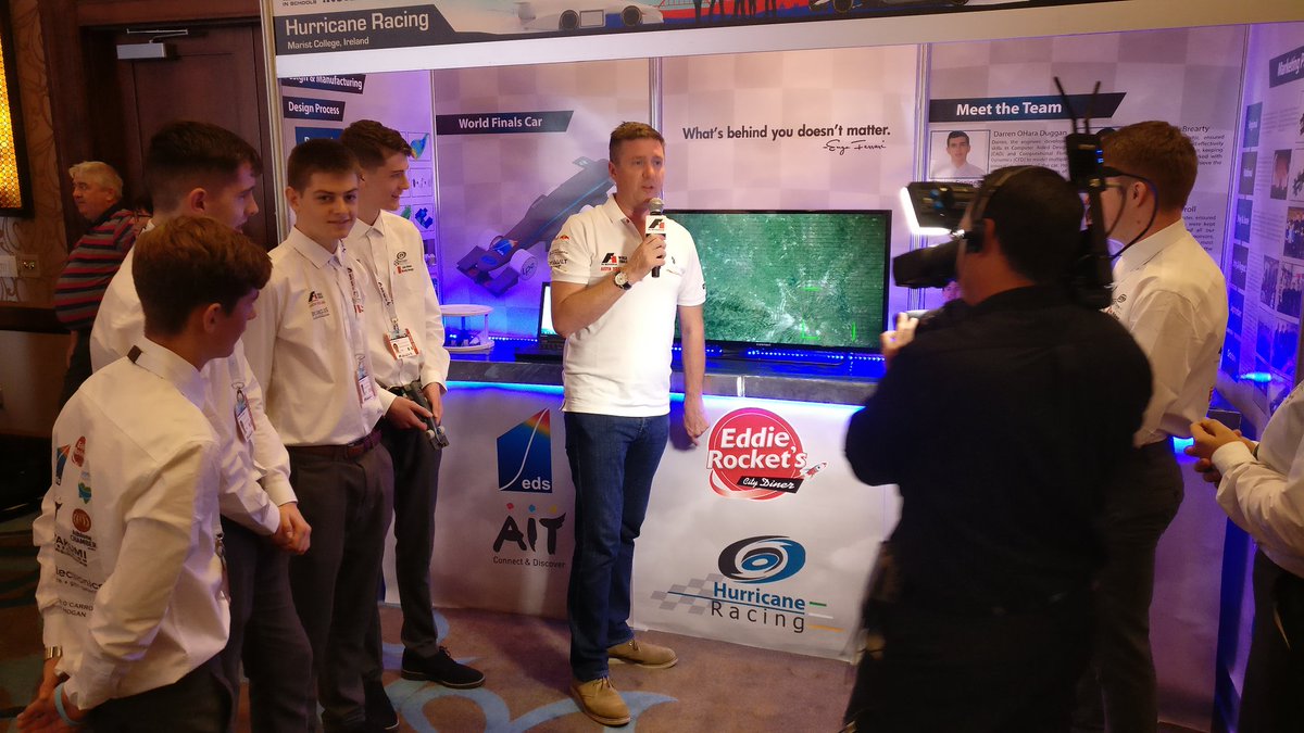 maristhurricane's tweet photo. Enjoyed our pit interview @F1inSchoolsHQ with the one and only @CroftyF1 https://t.co/aMl0E9lyAU