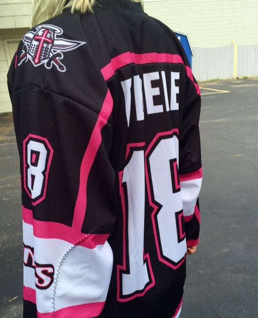 identityink716's tweet photo. It's all in the details! Up close look at the #LadySaints hockey jerseys! #IdentityInk #Buffalo #hockey https://t.co/ABlOkkyHkZ