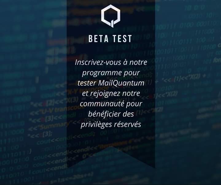 MailQuantum's tweet image. #MailQuantum Beta Test ✔
Inscrivez vous et Partagez pour faire profiter.
Les invitations au programme sont limitées!
mailquantum.com