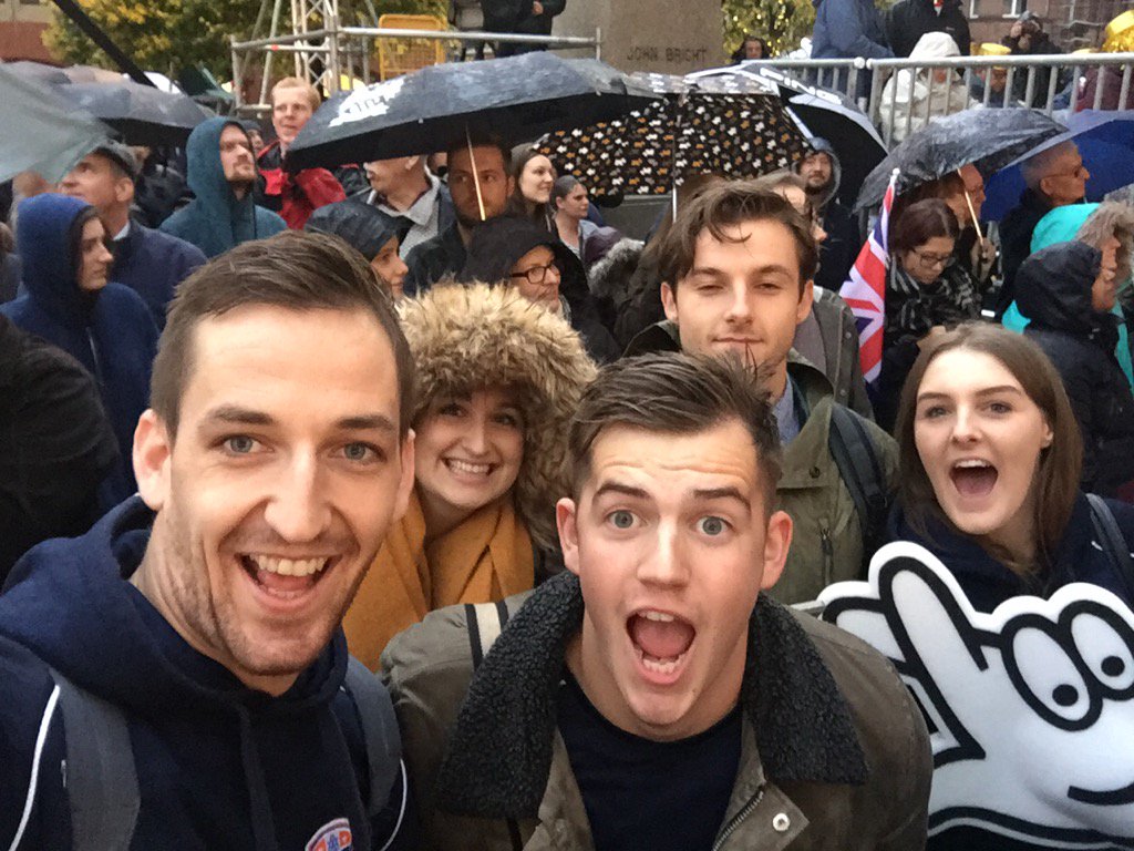 Our MMU Sport Staff down at the #GBHeroesParade #TeamMMU