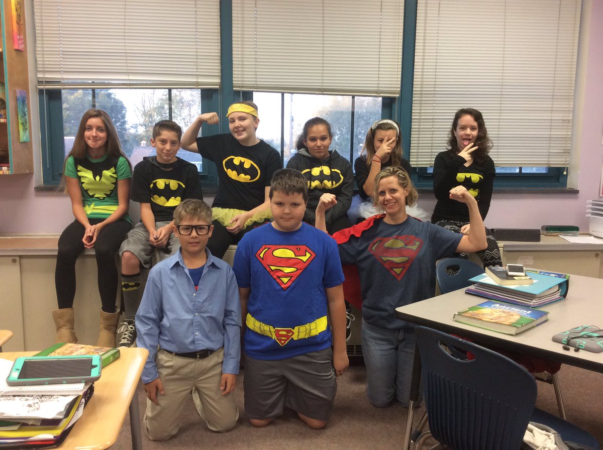Mrs_AmyTrout's tweet photo. We didn't all dress up, but we're all super! Rm310. #mamslearning https://t.co/lPKJV4etBG
