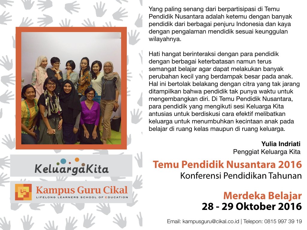 KampusGuruCikal's tweet photo. Di #TPN2016, @KeluargaKitaID akan hadir lho. Bikin kelas buat orangtua. Baca dulu keseruan kelas mereka tahun lalu https://t.co/8AJNT5i9nw