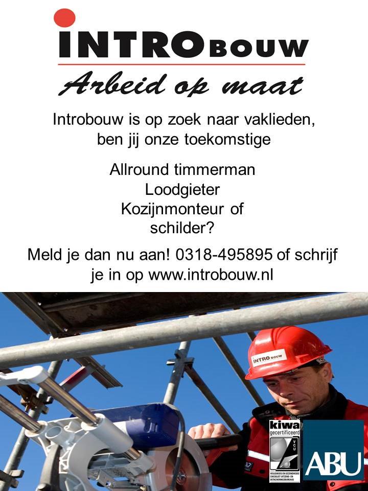 IntrobouwGroep's tweet photo. #vacature #bouw #introbouw #werk #werkzoekende #timmerman #schilder #loodgieter #monteur #Veenendaal #nederland https://t.co/vK3r4AWsqF