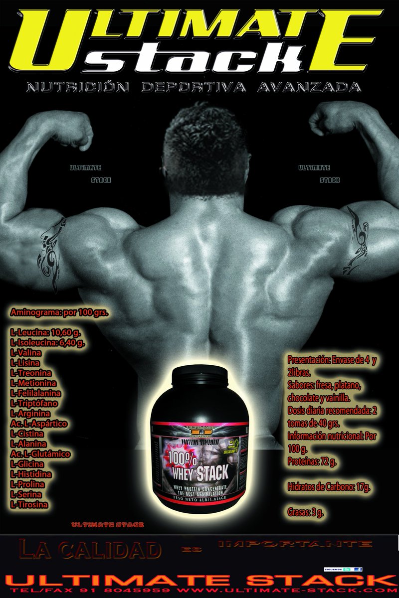 ULTIMATESTACK_'s tweet image. Proteína de rápida absorción.Tómala después del entrenamiento, aprovechando el momento de máxima absorción proteica. ultimate-stack.com
