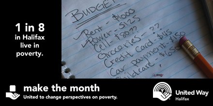 Today is the International Day for the Eradication of Poverty. 1 in 8 in Halifax live in #poverty - we can change that statistic together.