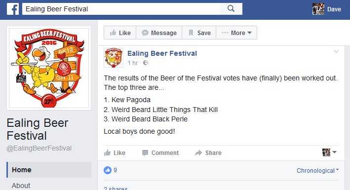 KewBrewery's tweet photo. Crikey! Looks like we might, somehow, have won @ealingbeerfest for the second time in a row... this time, #Pagoda Pale! https://t.co/GfLqq15tck