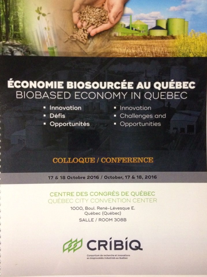 Varennes, conférencier au congrès de la CRIBIQ à Qc. De la Pétrochimie à la Bioraffinerie!!!