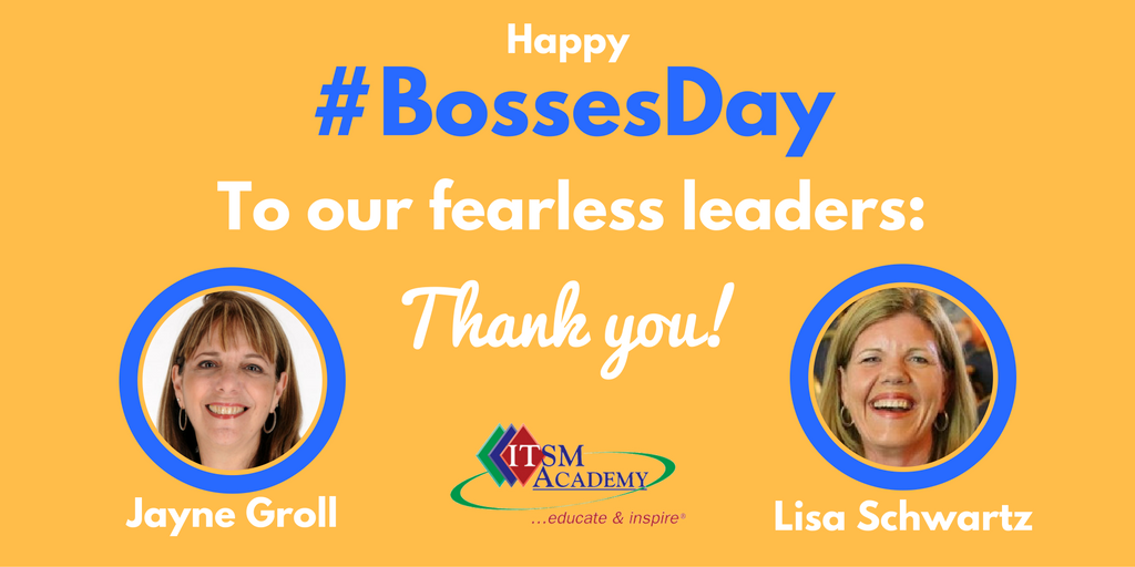 ITSMAcademy's tweet photo. #HappyBossesDay! We have the best bosses! Just sayin'! @ITSM_Lisa @ITSM_Jayne https://t.co/ApRdOcjIe4
