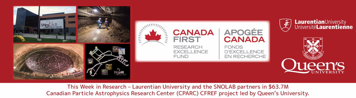 ResearchLUL's tweet photo. #ThisWeekInResearch featuring @SNOLABscience @queensuResearch and @LaurentianU for @CFREF_APOGEE project. #TWIR https://t.co/Luf9YMvZkI https://t.co/tAL65vYmVY