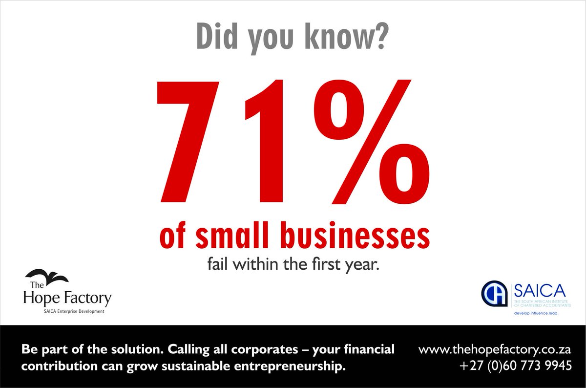 HopeFactorySA's tweet photo. Calling all Corporates- Your financial contributions can grow entrepreneurship. Click here: https://t.co/pNDir1GCwa #BuildHopeSA https://t.co/PLdVv0Gc9T