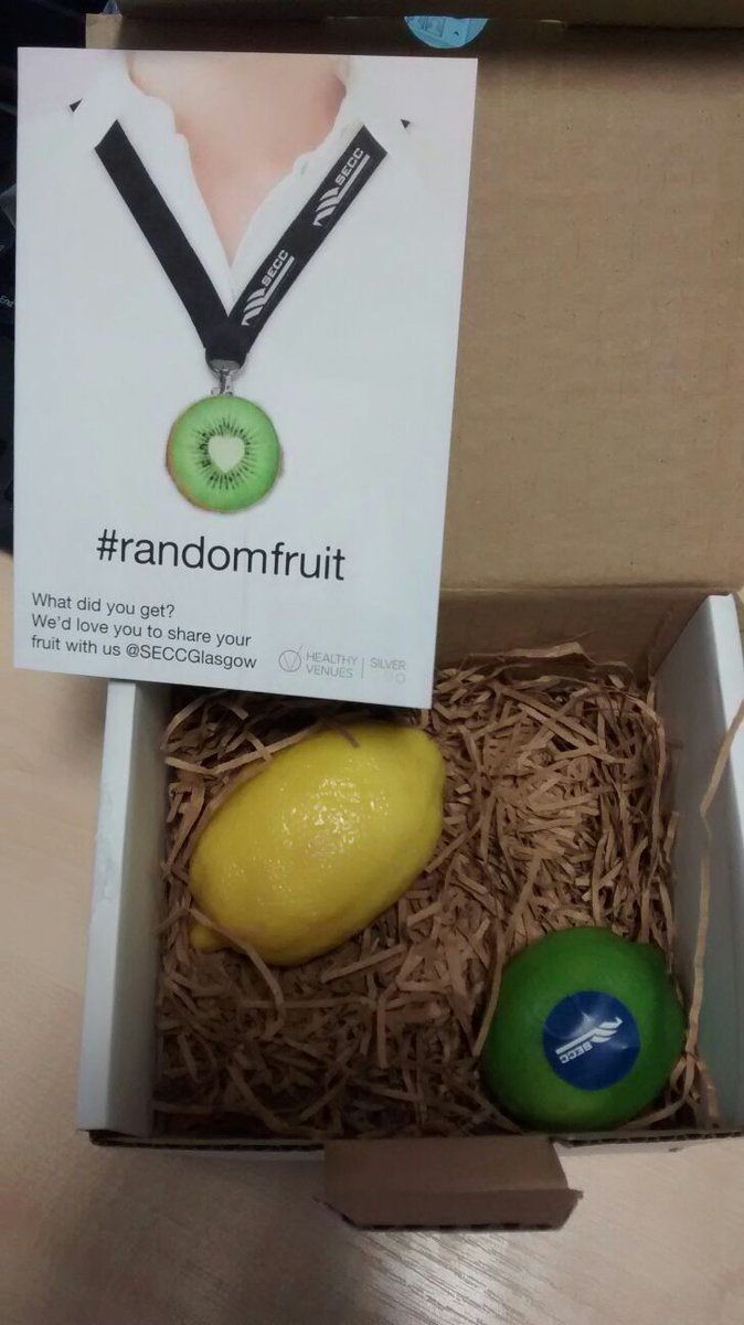 WorldObesity's tweet photo. Thanks to Silver Healthy Venue @SECCGlasgow for the lovely fruit parcels!  #eventprofs #healthyvenues #randomfruit https://t.co/dxHv0nSxhB