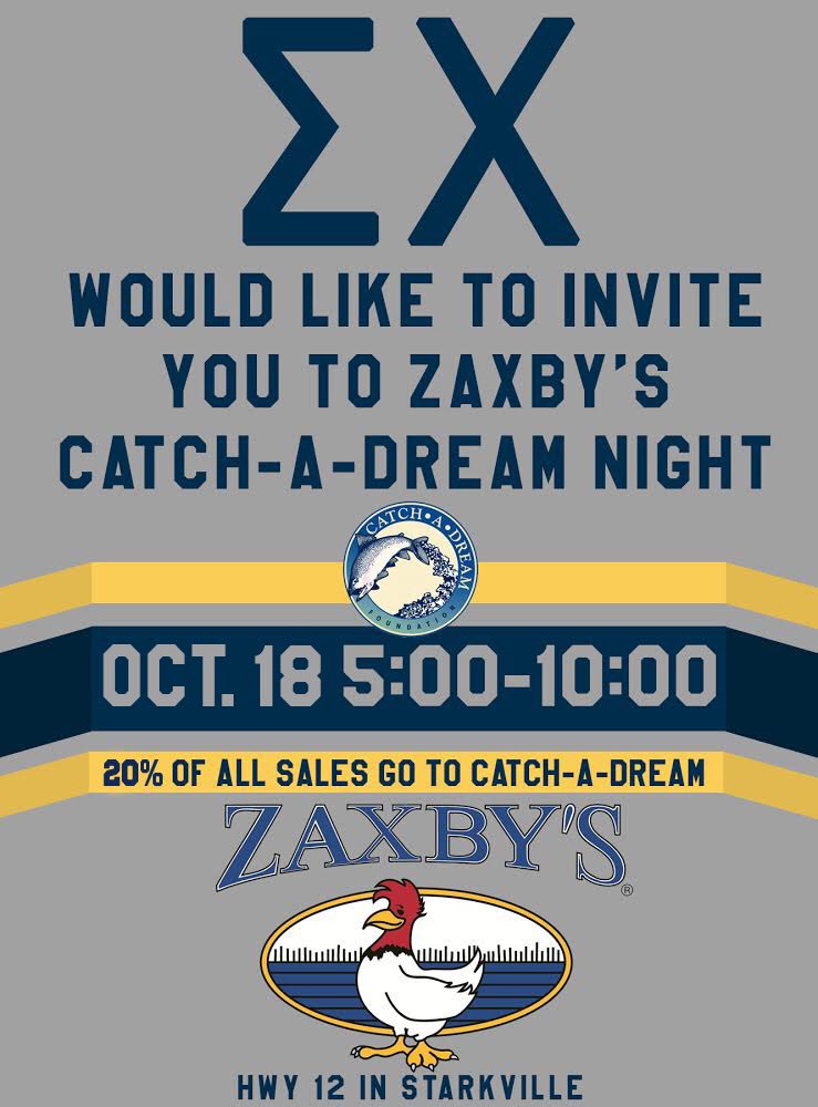 Come out Tomorrow night and support The Catch-A-Dream Foundation by eating at Zaxby's! We would love to have your support! <a href="/Zaxbys/">ZAXBYS</a>