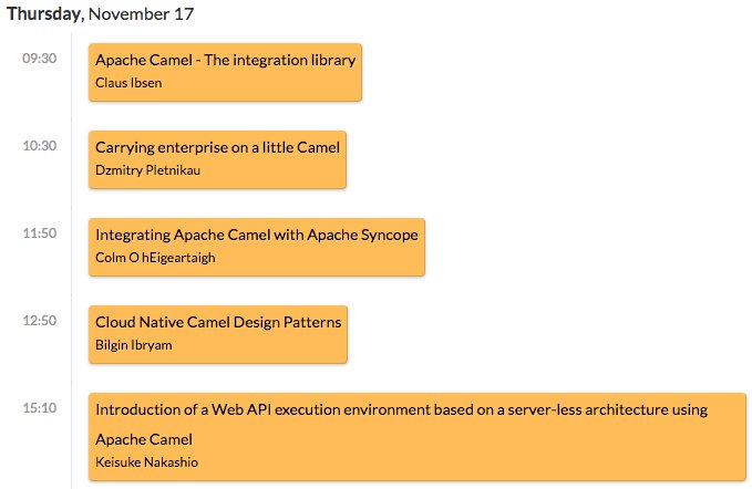 davsclaus's tweet image. #ApacheCon EU 2016 has a full day Apache Camel track: davsclaus.com/2016/10/i-am-g… - Speaker @davsclaus @coheigea @bibryam