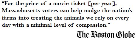 Paul Shapiro (@paulhshapiro) on Twitter photo In crushing blow to opponents of animal welfare, <a href="/BostonGlobe/">The Boston Globe</a> endorses YES on Question 3: bostonglobe.com/opinion/editor… #mapoli In crushing blow to opponents of animal welfare, <a href="/BostonGlobe/">The Boston Globe</a> endorses YES on Question 3: bostonglobe.com/opinion/editor… #mapoli