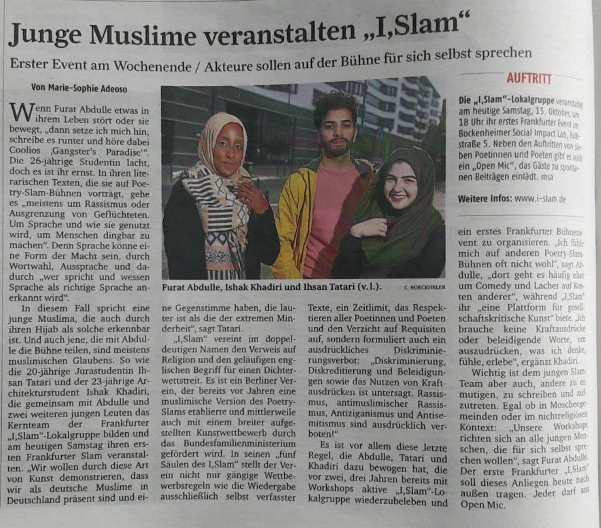 iSlamPoeten's tweet photo. Bääääm, unser erster i,Slam der Lokalgruppe Frankfurt/Main war ein voller Erfolg 💪🏽🙌🏾 #crewlove #islamily https://t.co/8KsUZ54b9s