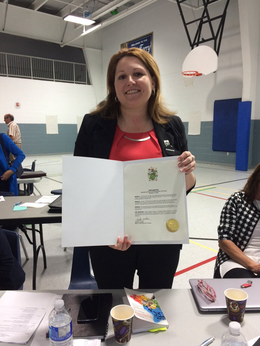 Mayor Jackson proclaiming today as #InternationalDayforEradicationofPoverty In St.Thomas #Stthomasproud