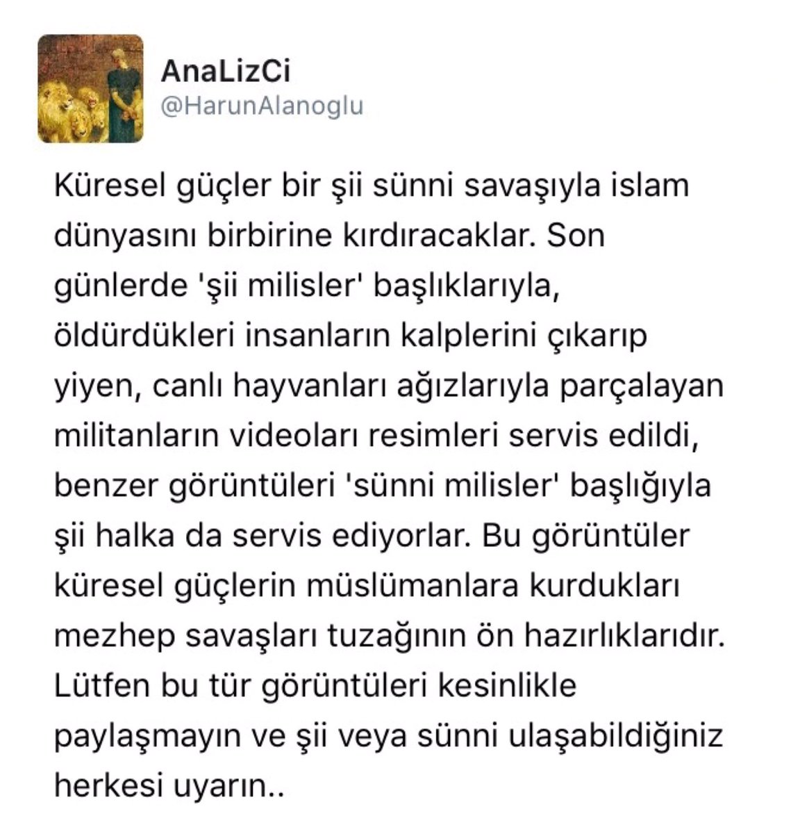 Bu paylaşımcıyı tanımam ancak söylediği olay çok önemli oyuna gelmemenin tek yolu karşılıklı hakaretleri terketmek