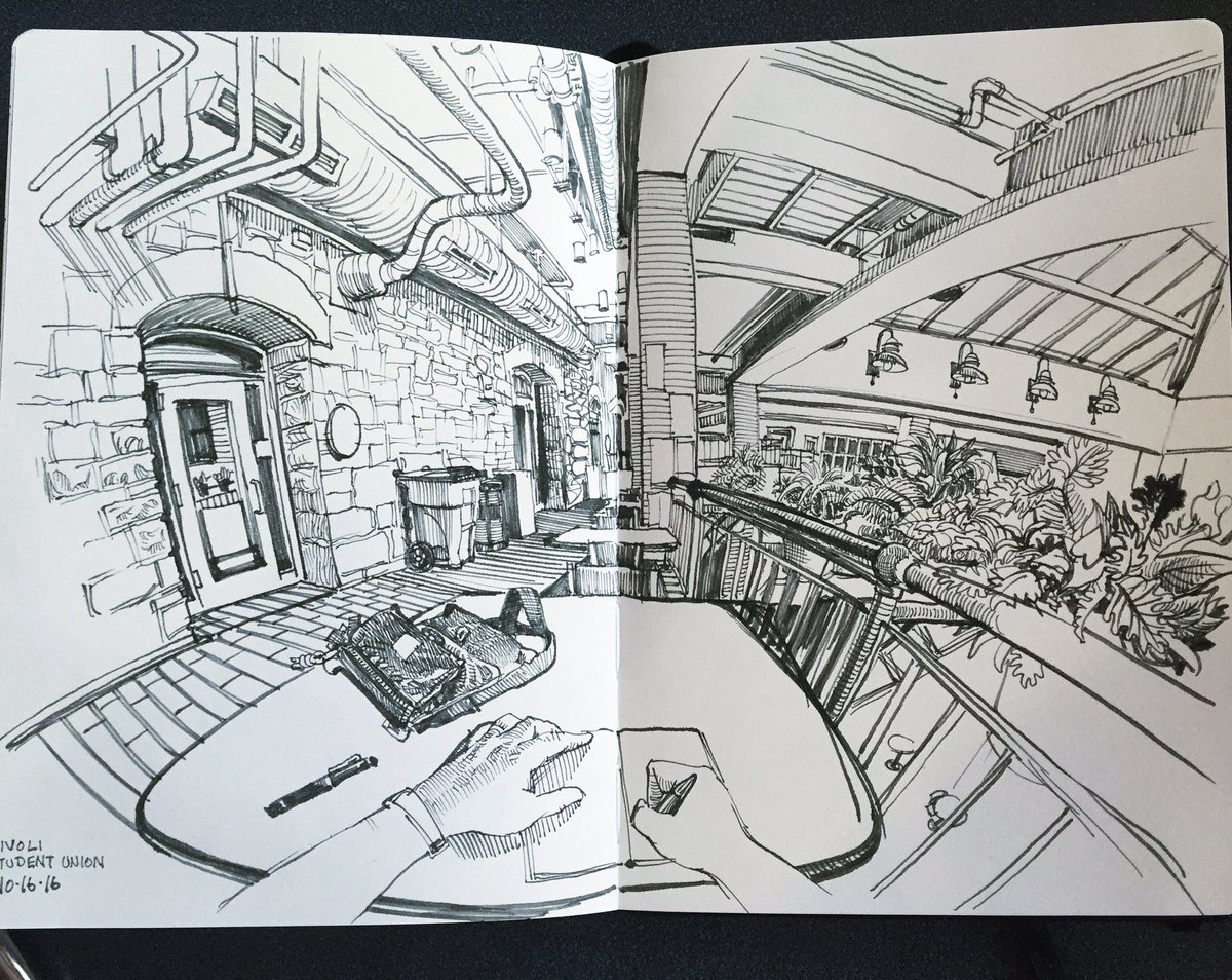 #inktober day 16 from Tivoli Student Union on the @msudenver campus, for the #urbansketchersdenver sketchcrawl. 