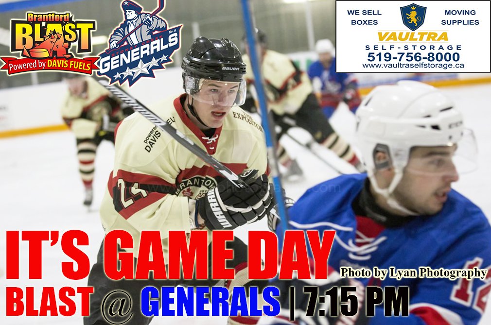 BrantfordBlast's tweet photo. FINALLY, it's GAME DAY! We kick off our 15th Anniversary season tonight at 7:15 in Stoney Creek. #BRAvsSTC #GoBlastGo https://t.co/DLijWSKv8i