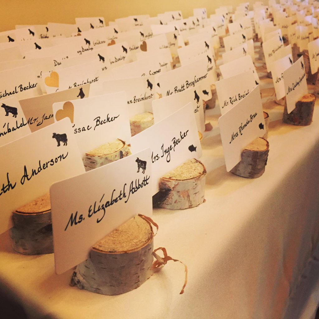 Love using birch bark in unique ways.  #weddings #placecards #BethDayEver