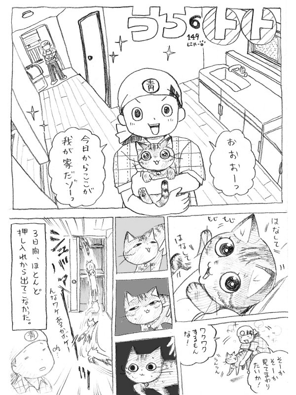 ねこまんが。第149話。関西、一気に肌寒くなりましたね。トトが私の体で暖をとるようになりました。皆さま、風邪や体調不良には十分にお気をつけください。 
