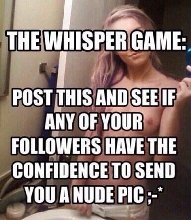 "Writer is incredibly horny and wants to play this game. Any of my female followers who are confident enough. DM me your pics?"