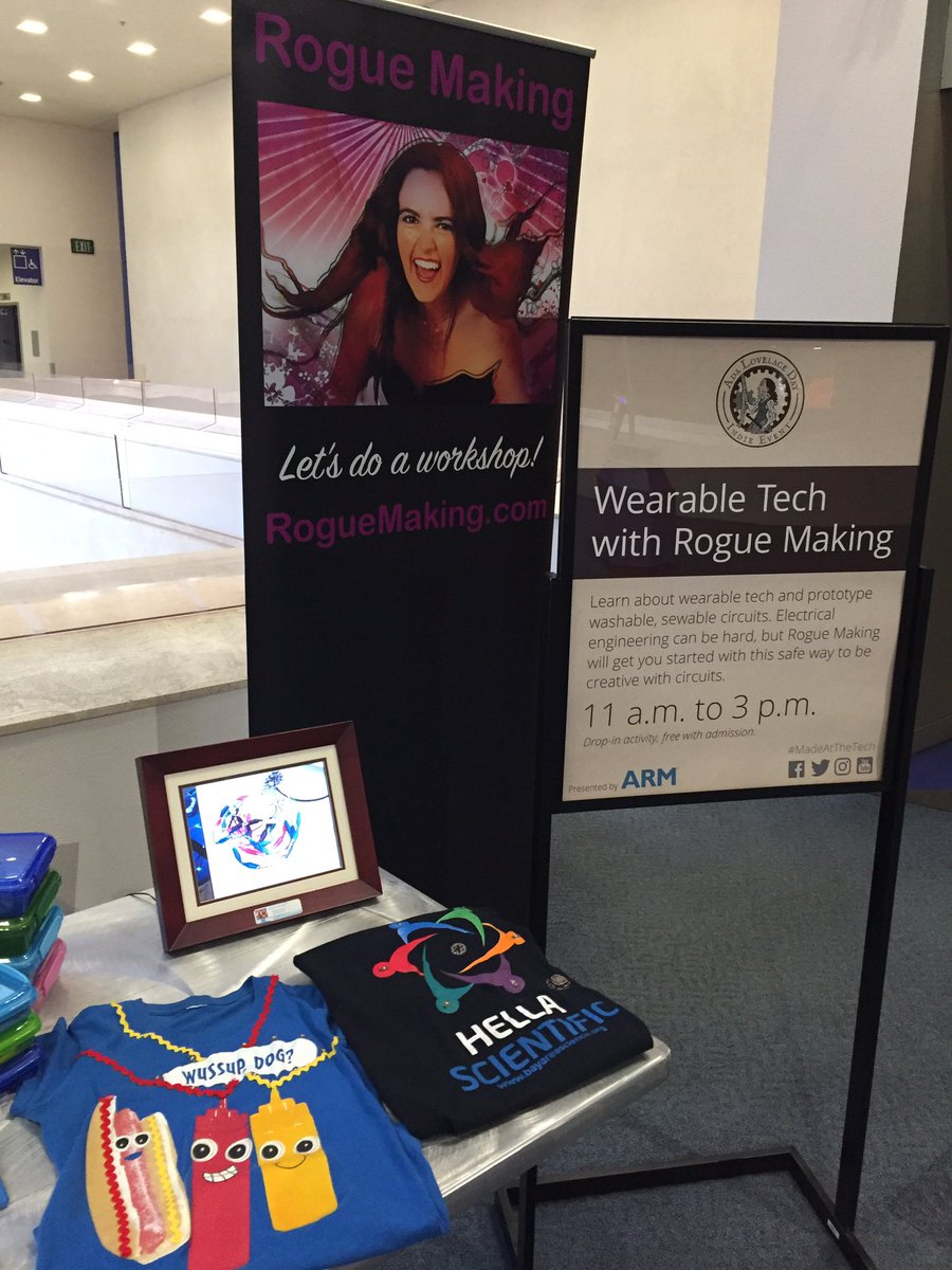 TenayaHurst's tweet photo. @TheTechMuseum #AdaLovelaceDay #RogueMaking Let's prototype with #WearableTech & #Arduino plus new #Arduweenie babies! Thanks to the Tech ~T https://t.co/xnmg9xEseQ