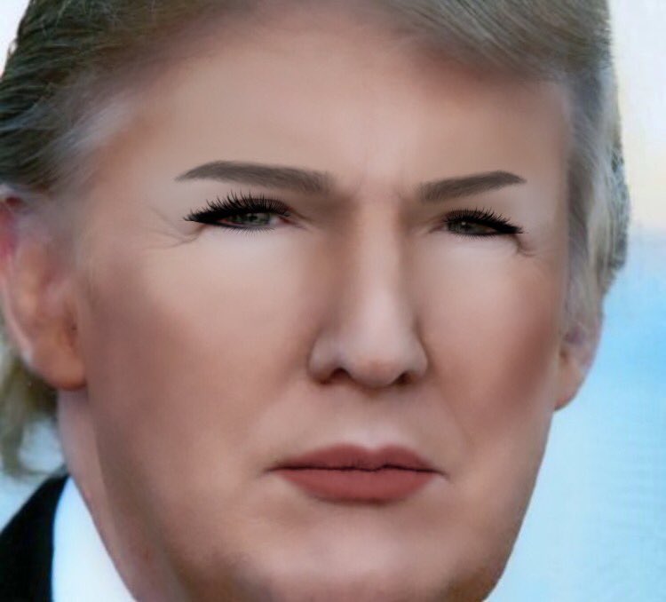 HarisPiIton's tweet photo. @realDonaldTrump please release your own makeup line your contour is always slayin 💄 https://t.co/PesojfMgnK