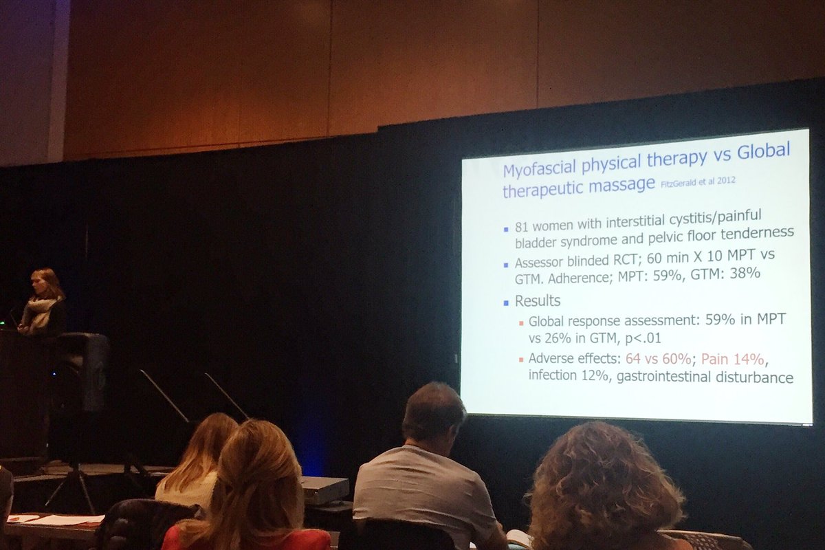 PelvicPainOrg's tweet photo. Specific myofascial PT significantly more beneficial than general massage. Glad research is showing what we see in clinic / Kari Bo #IPPS16 https://t.co/txyWtC4MOk