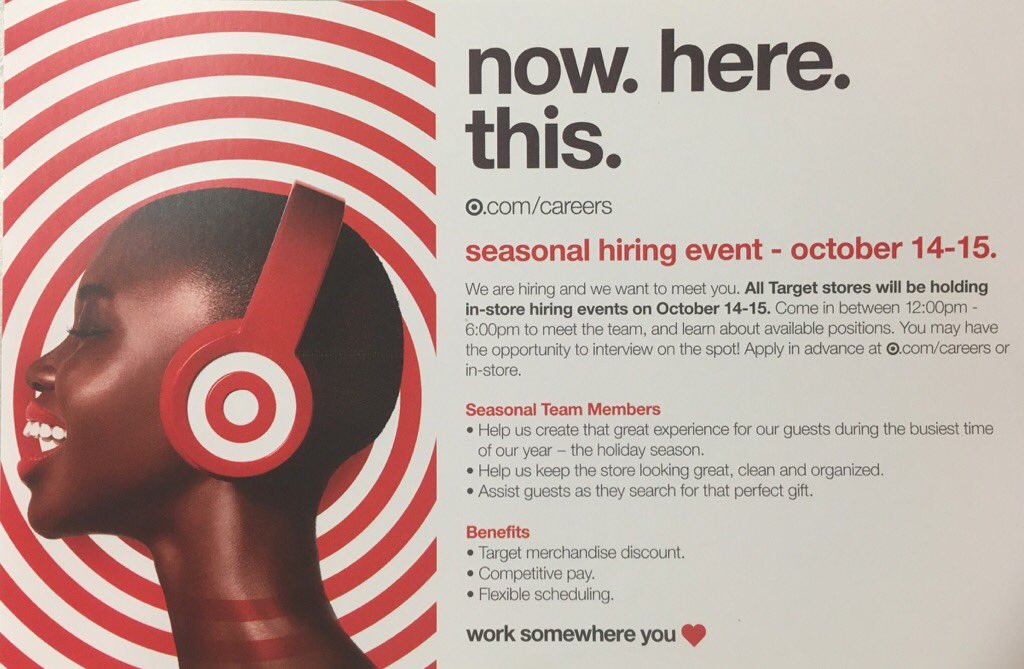 MirandaF4Target's tweet image. Walk in to shop, walk out with a job today at Brentwood Target! @AmyMaigret @Job_Nashville @JobsNashville1