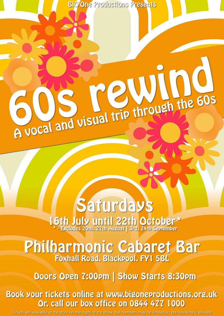 Tonight its a trip to the 60,s @the Philharmonic in Blackpool join us modo.ly/2ecDWTy