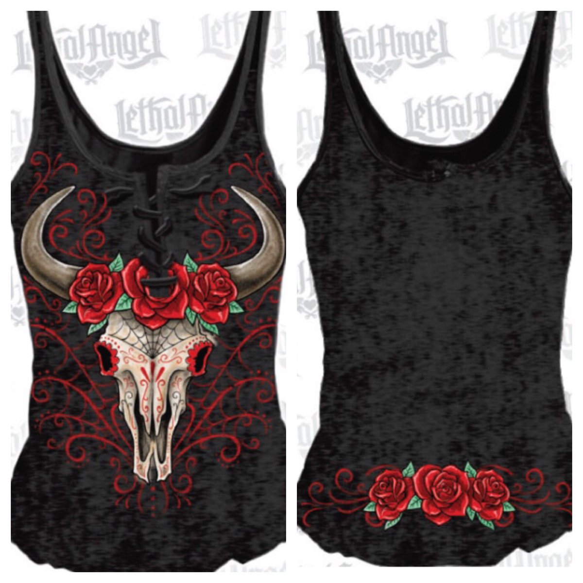 LethalAngel_Brd's tweet photo. Get this tank top at https://t.co/A4XP1j4HGc #lethalangel #lethalangelbrand #western #skull #roses #bikelife #bikerchick #motorcycle https://t.co/GjYN0JDurZ