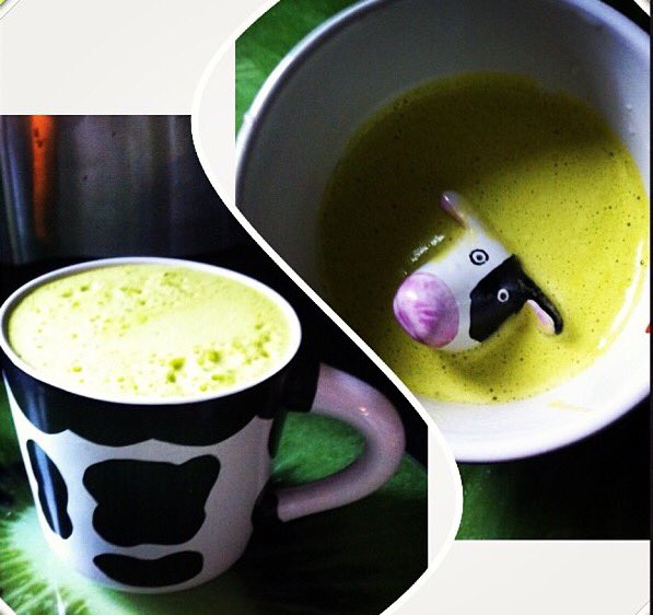 Spinach, Ginger,Apple &amp; Golden beetroot juice in my wonderful cup off my special daughter <a href="/Melissa_Weston_/">Melissa Weston</a>