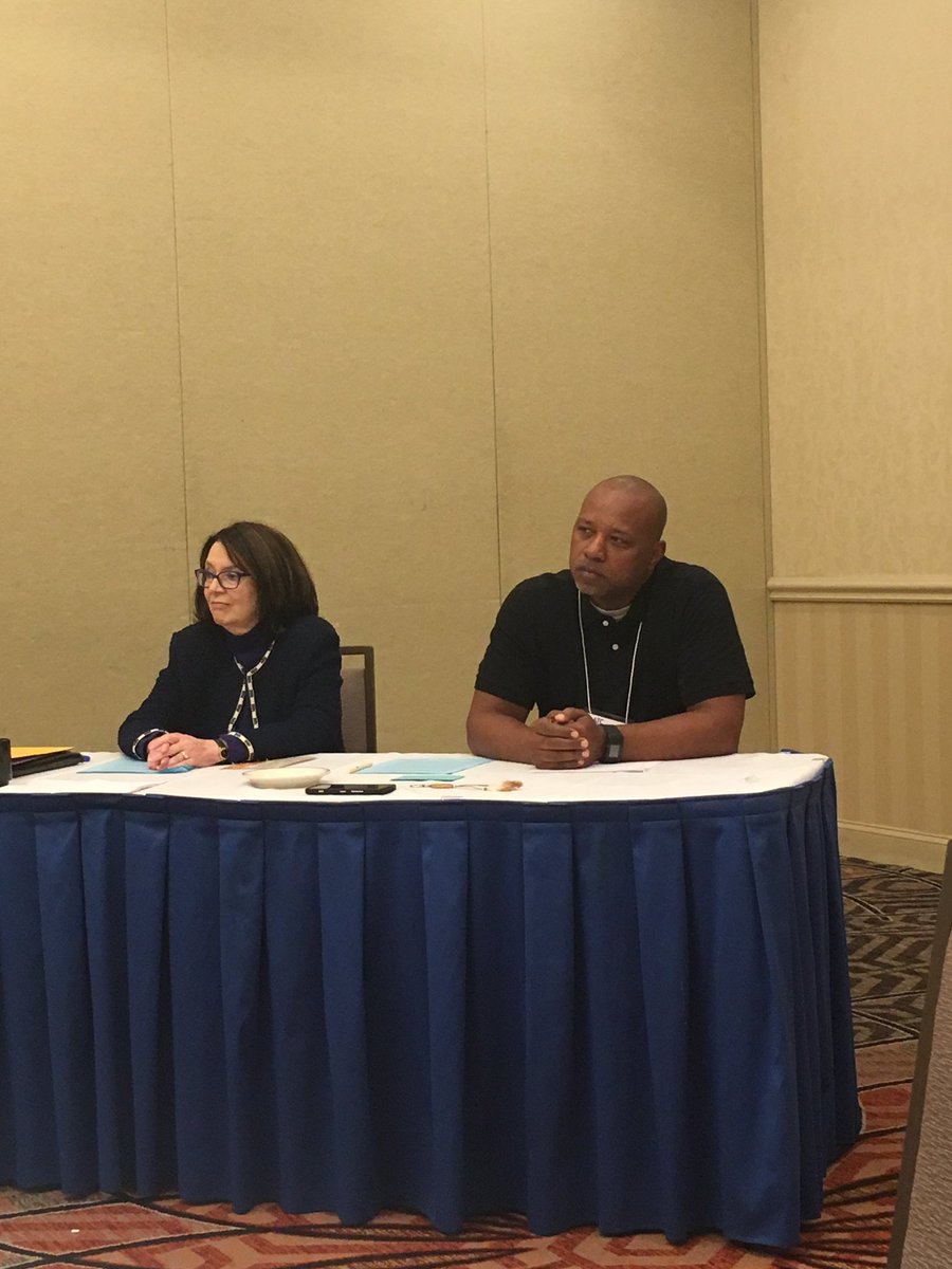 AubreySouthall's tweet photo. @gsucehd student, Charles Hight, presenting about Rachel Davis DuBois at @AATC1993. #aatc2016 #panthersontheprowl https://t.co/DfiFmT5rVl