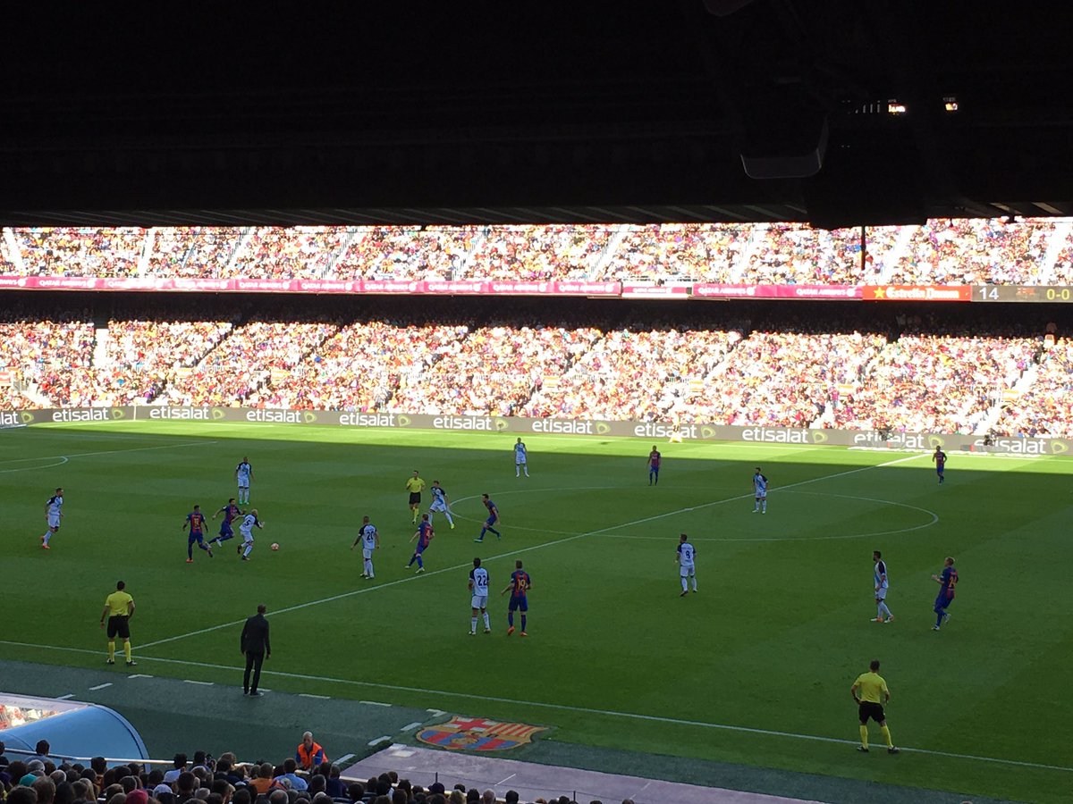 At Camp Nou cheering for Barca. Great atmosphere!